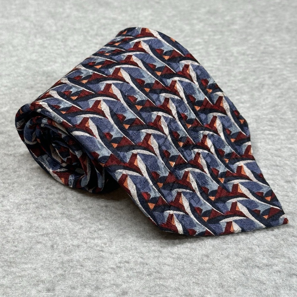Vintage Pierre Balmain Couture 100% Silk Geometric Tie‎ Designer Men's Neckwear